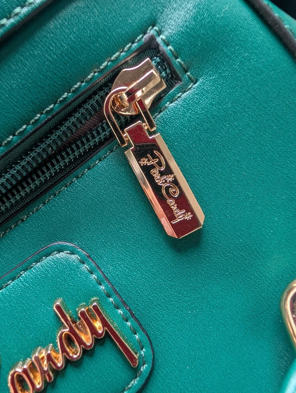 Park Candy Main Street Mailbox backpack in kelly green vegan leather.